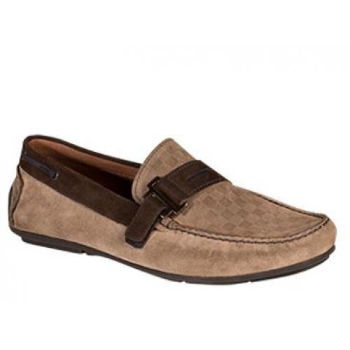 Bacco Bucci "Rio" Taupe / Brown Genuine Suede Loafer Shoes